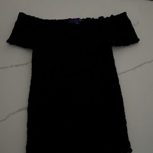 Off the shoulder black velvet top!